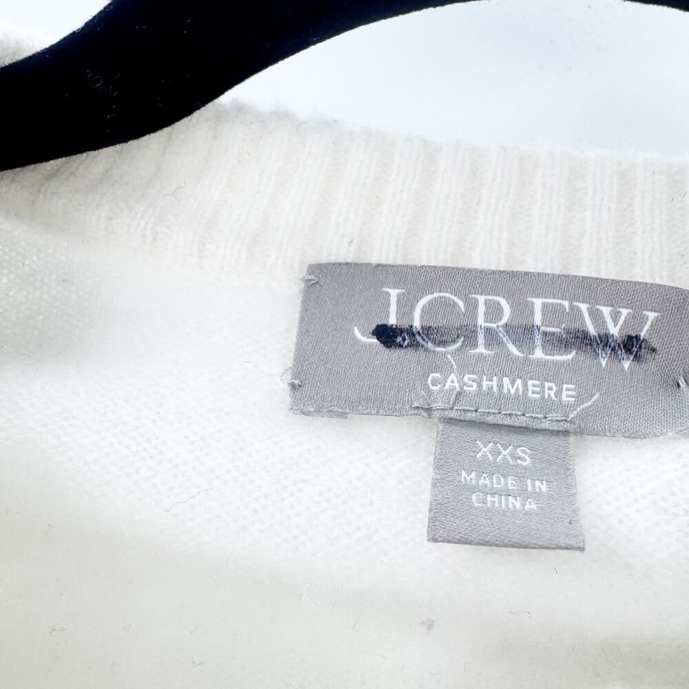 J. Crew Perfect Cashmere Cardigan Sweater Long Sleeves Snow Size XXS NWOT - Picture 11 of 11